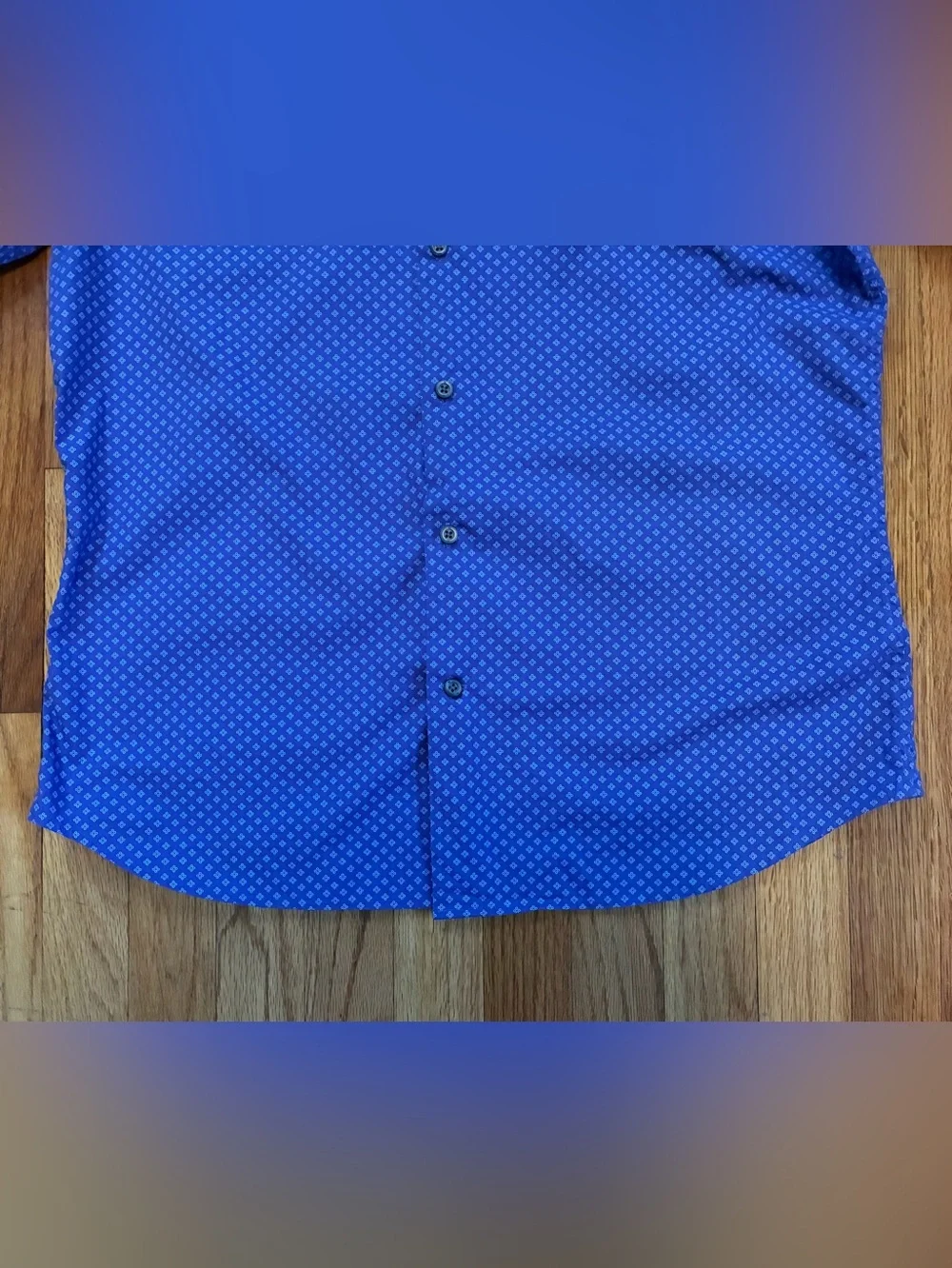 Banana Republic Violet Short Sleeve Button Down Geo Pattern Shirt Men’s Size L